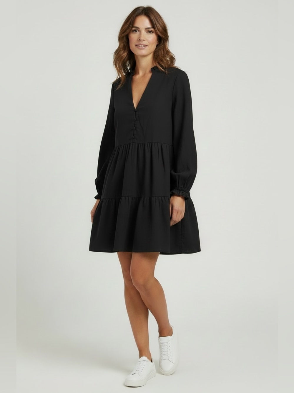 Oversize Silhouette Black Dress